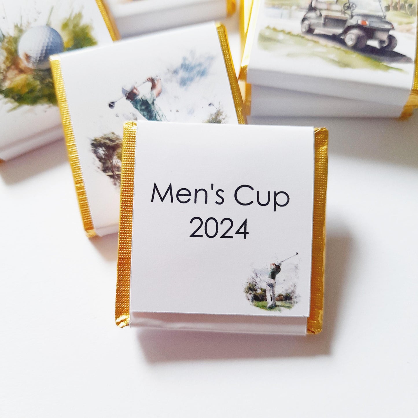 Men's Golf Personalized Chocolate Favours – Guests Favors for Golf Fans, Pack of 25