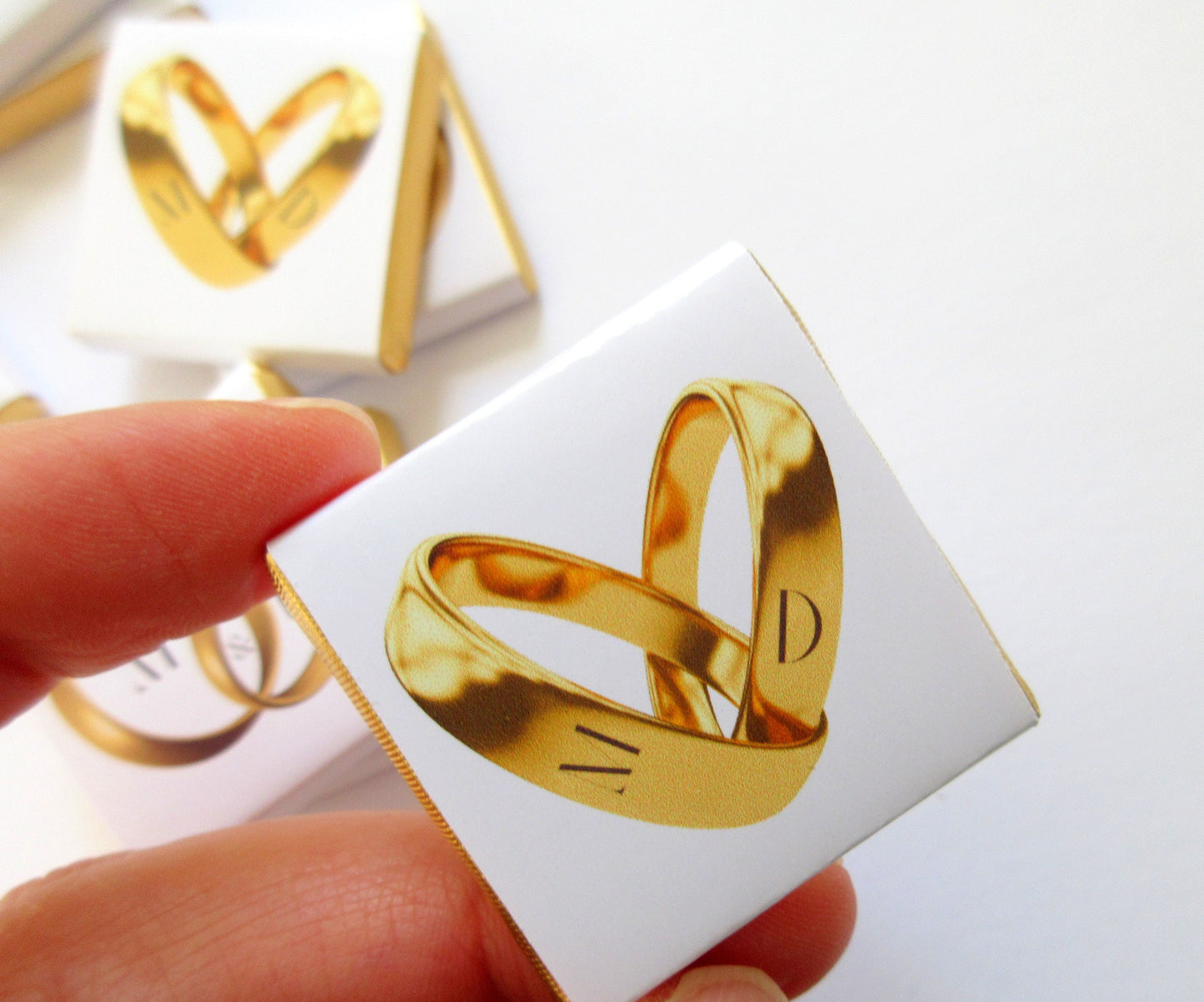 Personalized Engagement Chocolate Favours – Wedding Rings Design, Wedding Favours for Guests (Pack of 25)