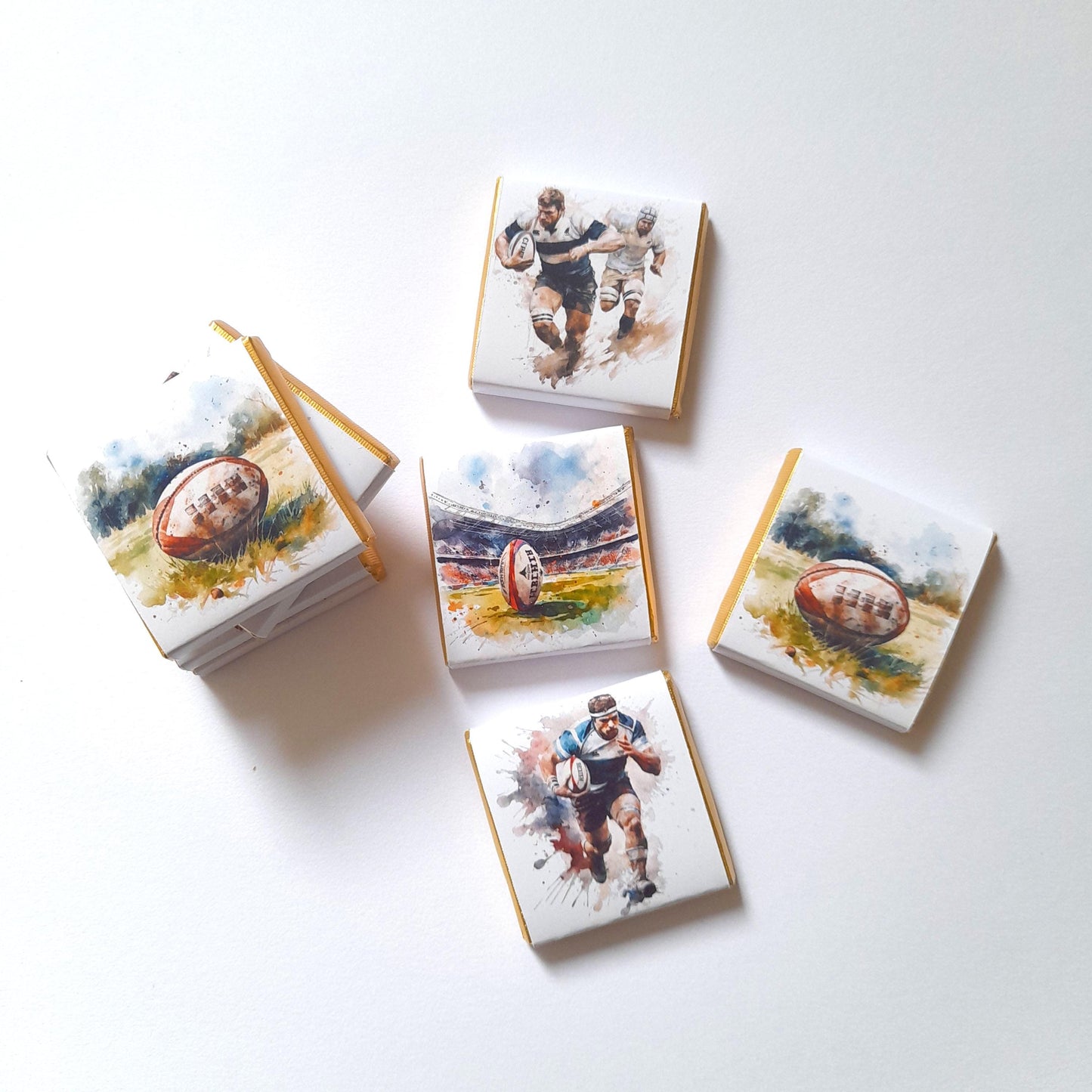 Rugby Player personalised chocolate favours,  pack of 25