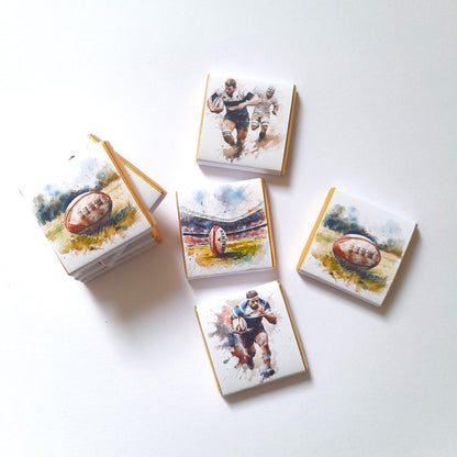 Rugby Player personalised chocolate favours,  pack of 25