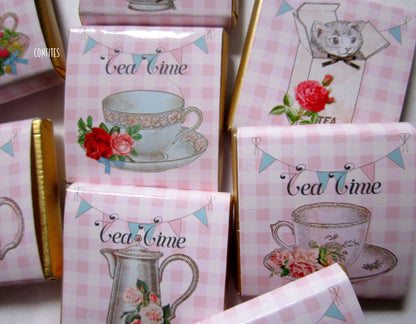 Tea Party Chocolate Favours – Personalised Pack of 25