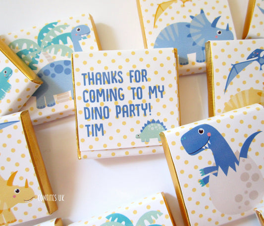 Personalised Dinosaur Chocolate Favours (Pack of 25)