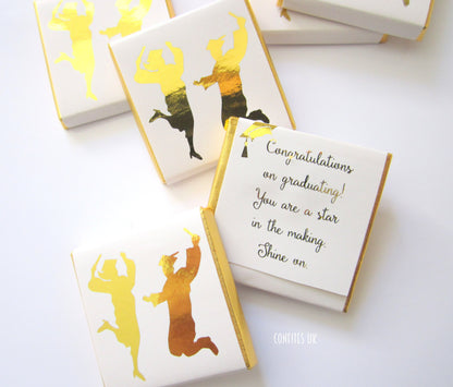 Personalised Graduation Chocolate Favours – “Happy Graduates” (Pack of 25)