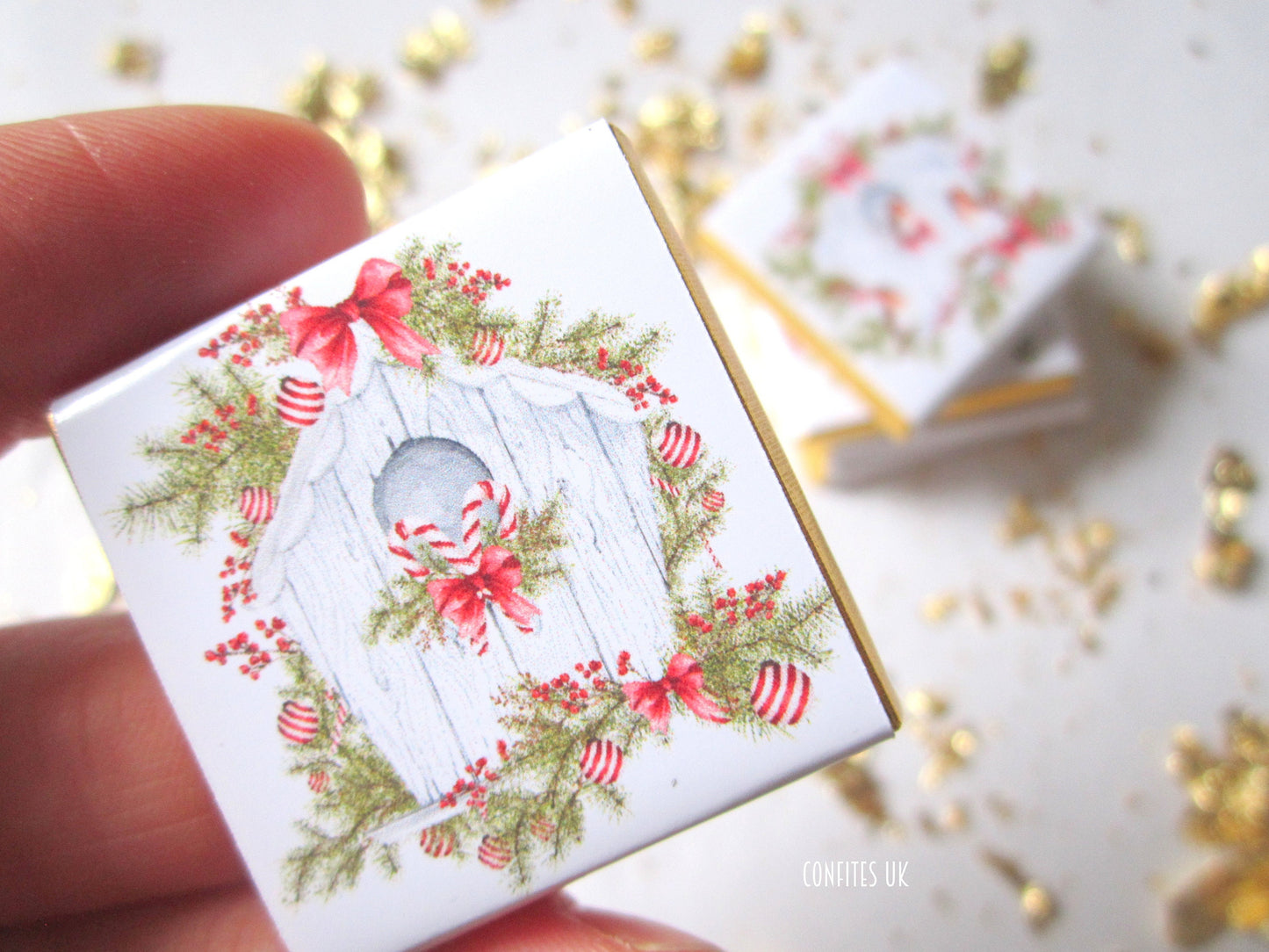 Personalised Christmas Bird Nest Chocolate Favours – Pack of 25