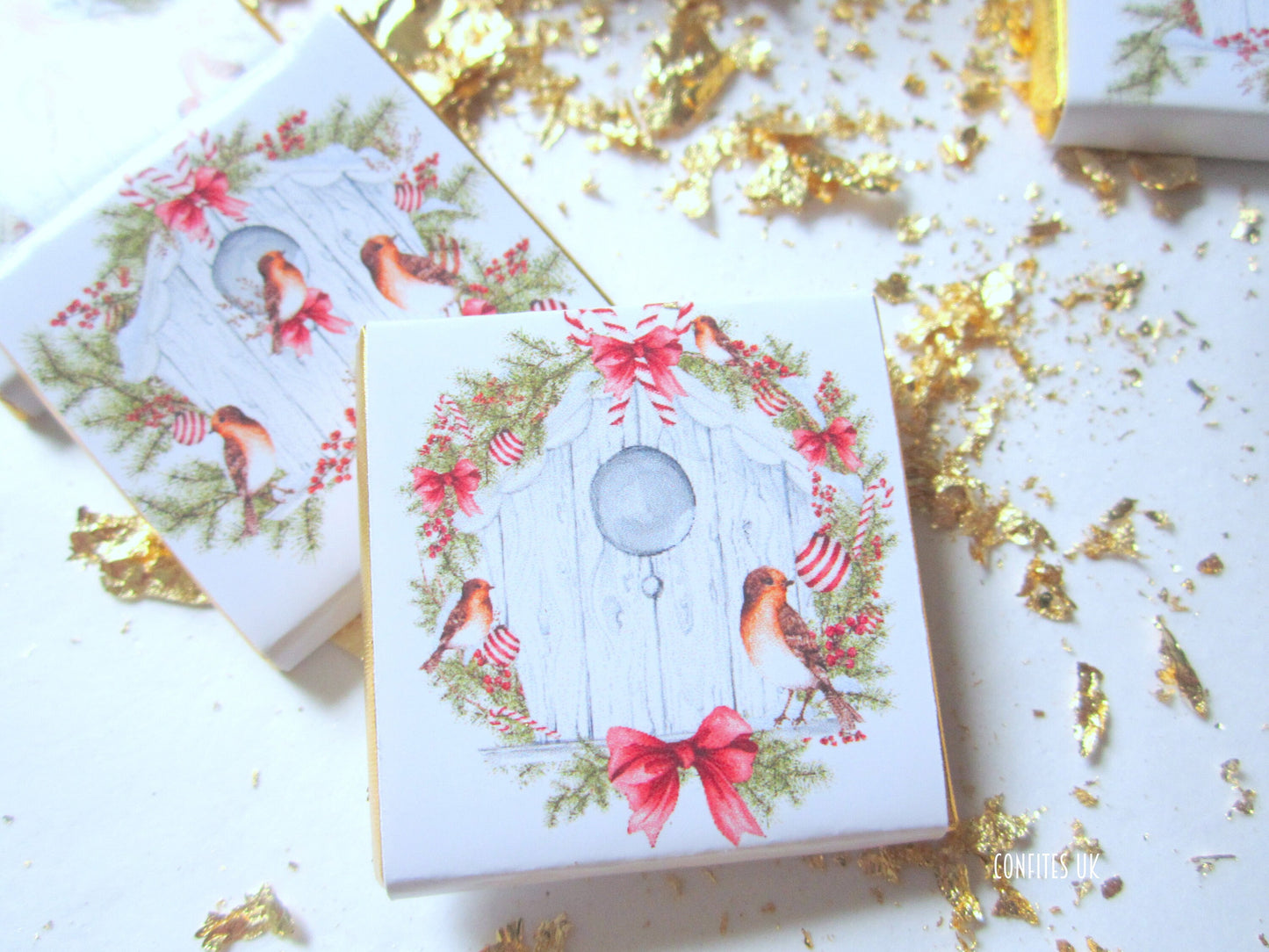 Personalised Christmas Bird Nest Chocolate Favours – Pack of 25