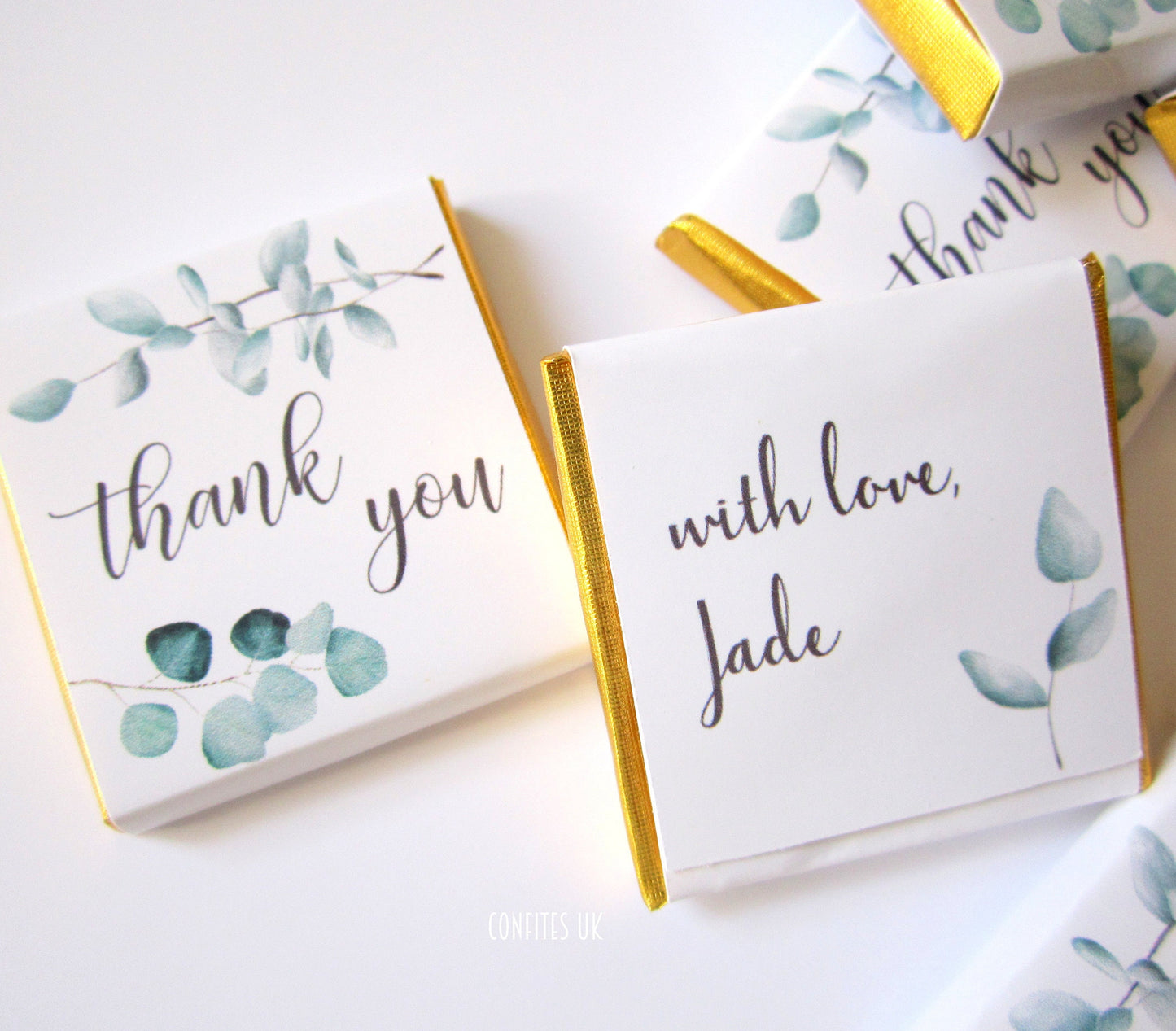 Personalised Thank You Chocolate Favours – Botanical Design (Pack of 25)