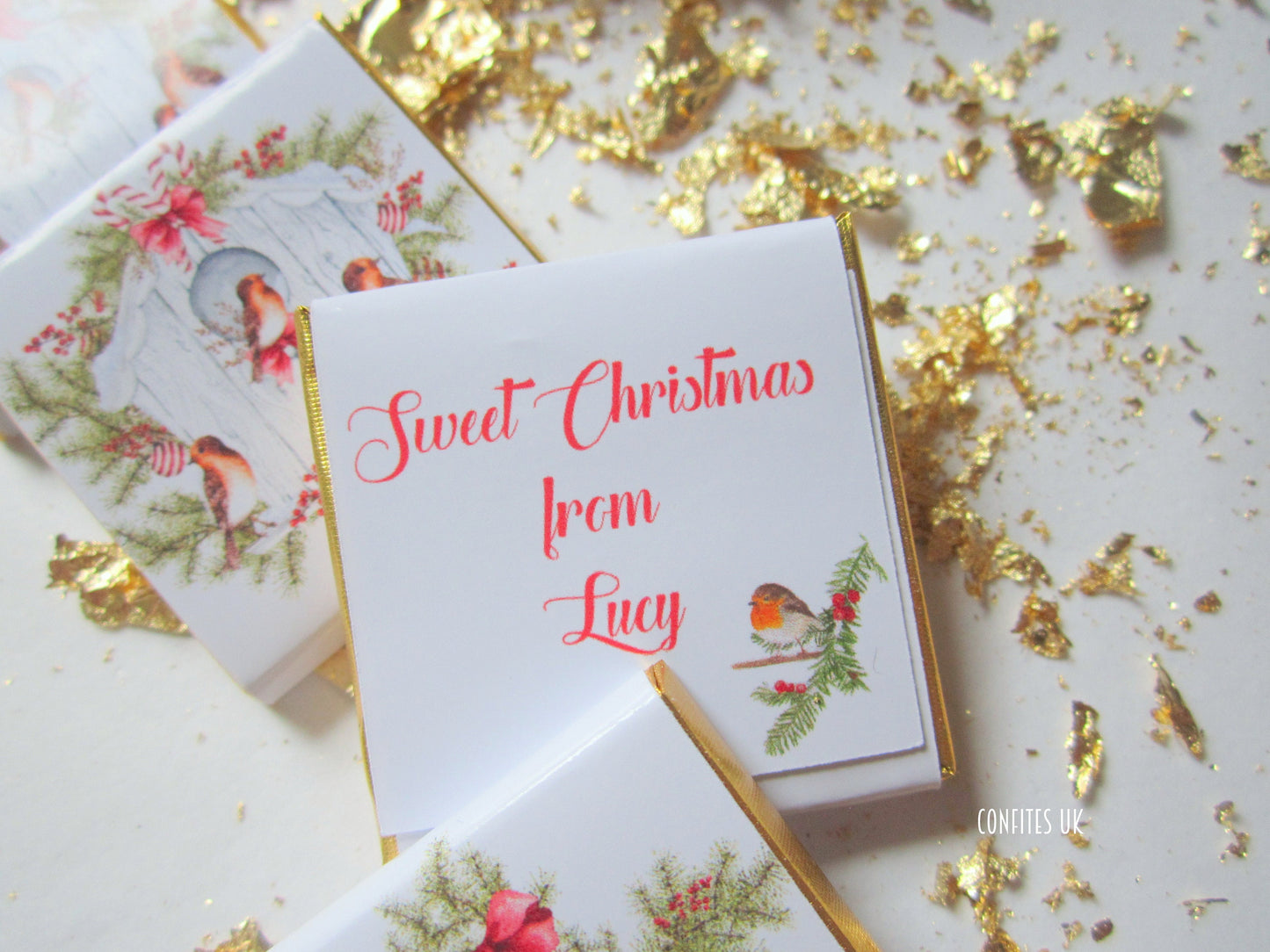 Personalised Christmas Bird Nest Chocolate Favours – Pack of 25