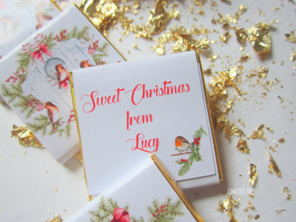 Personalised Christmas Bird Nest Chocolate Favours – Pack of 25