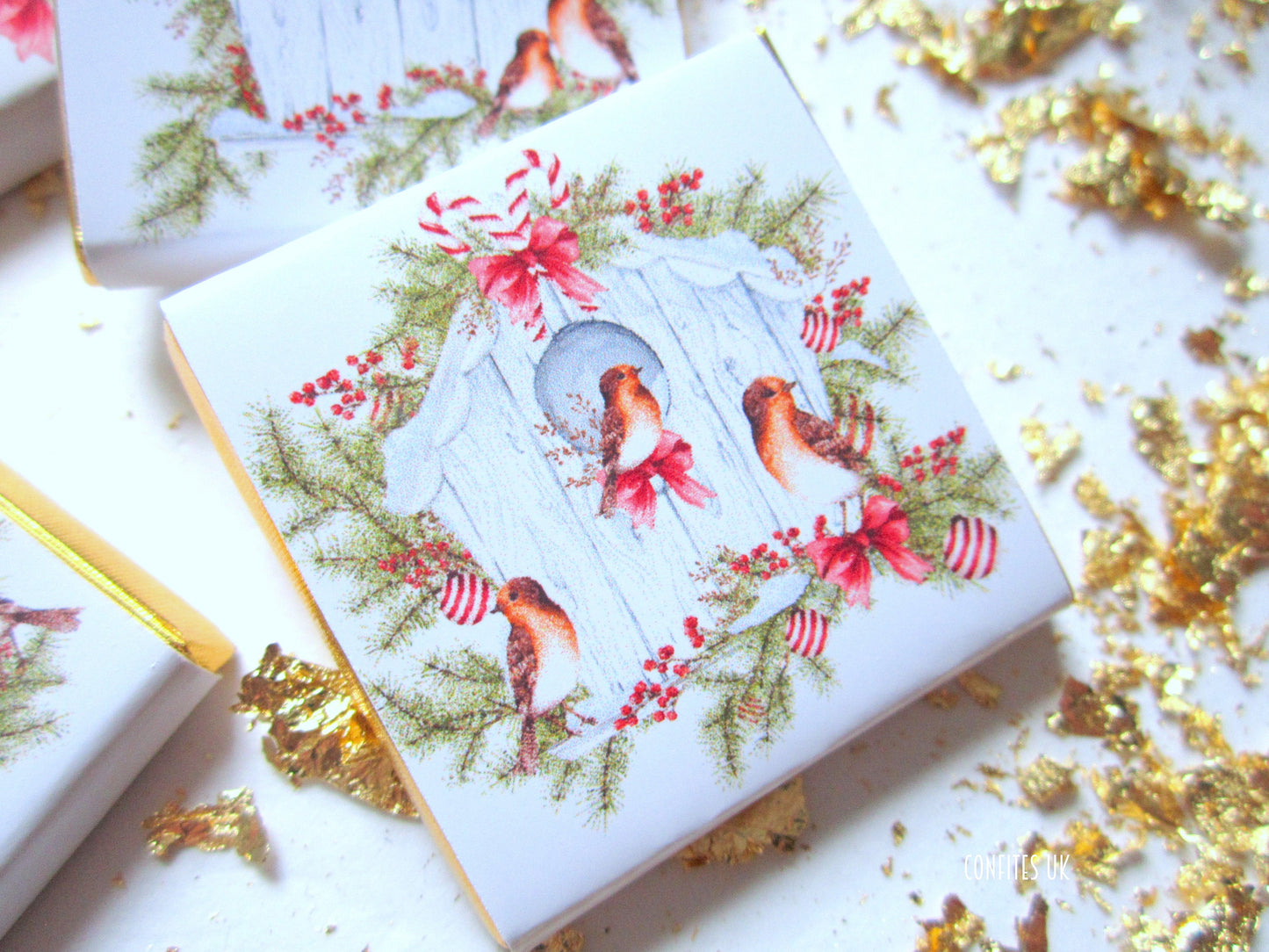 Personalised Christmas Bird Nest Chocolate Favours – Pack of 25