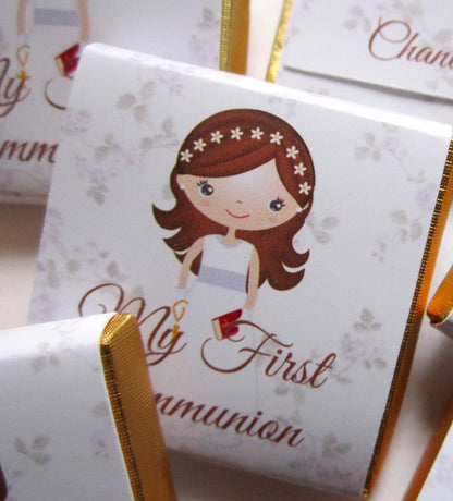 Floral Communion Chocolate Favours for Girls – Pack of 25