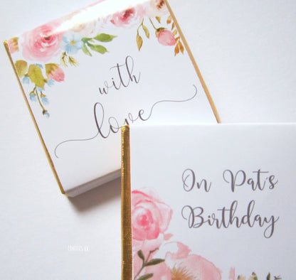 Floral Love Chocolate Favours – Personalised (Pack of 25)