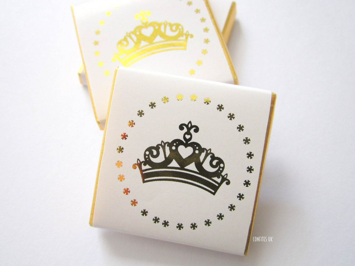 Personalised Golden Crown Chocolate Favours (Pack of 25)