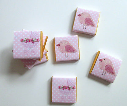 Pink Baby Shower Chocolate Favours – Personalised (Pack of 25)