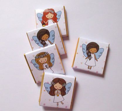 Angel First Communion Chocolate Favours – Personalised Girls’ Treats (Pack of 25)