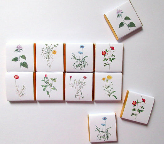 Wild Flower Thank You Favours – Personalised Botanical Chocolates (Pack of 25)