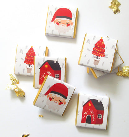 Personalised Christmas Chocolate Favours – Pack of 25