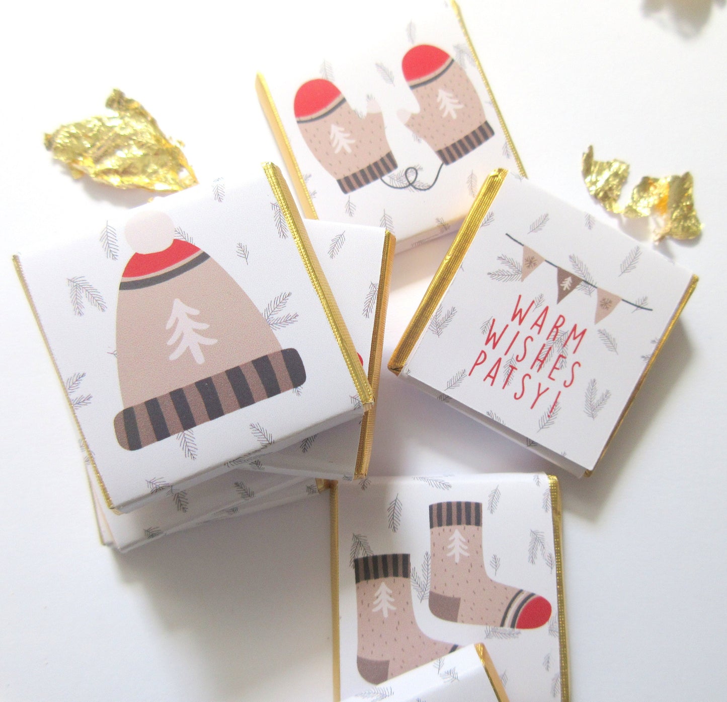 Cosy Christmas Chocolate Favours – Personalised (Pack of 25)