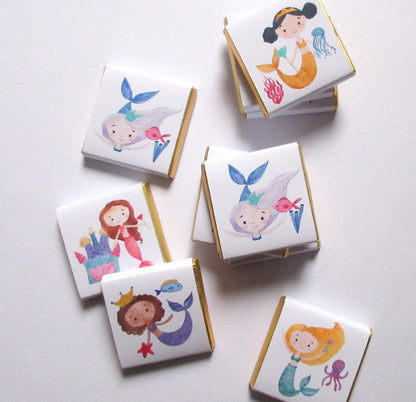 Mermaids Personalised Chocolate Favours (Pack of 25)