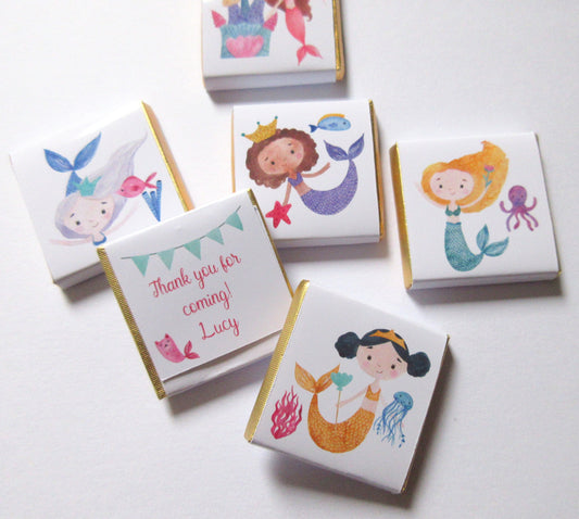 Mermaids Personalised Chocolate Favours (Pack of 25)