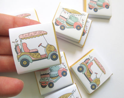 Personalised Golf Party Chocolate Favours – Golf Cart Design (25 Pack)