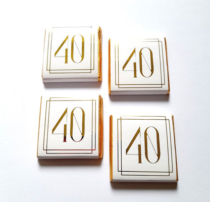 Milestone Birthday Chocolate Favours – Personalised Number Design (Pack of 25)