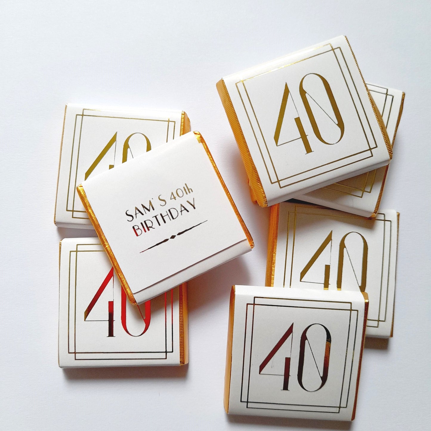 Milestone Birthday Chocolate Favours – Personalised Number Design (Pack of 25)