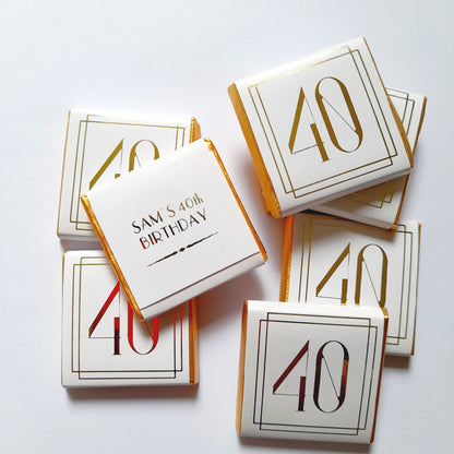 Milestone Birthday Chocolate Favours – Personalised Number Design (Pack of 25)