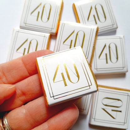 Milestone Birthday Chocolate Favours – Personalised Number Design (Pack of 25)