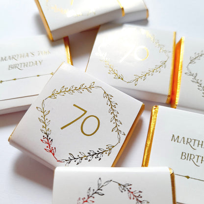 Personalised Birthday Favours – Milestone Party Chocolates (Pack of 25)