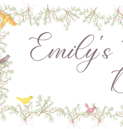 Custom Christening Banner for Girls – Little Birds Design