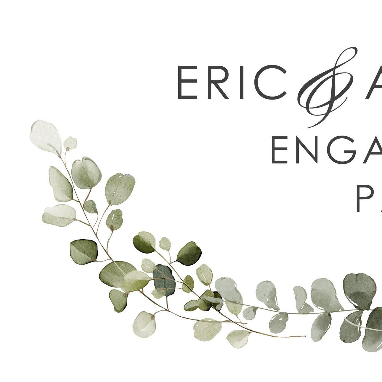 Personalised Engagement Banner – Green Botanical Design