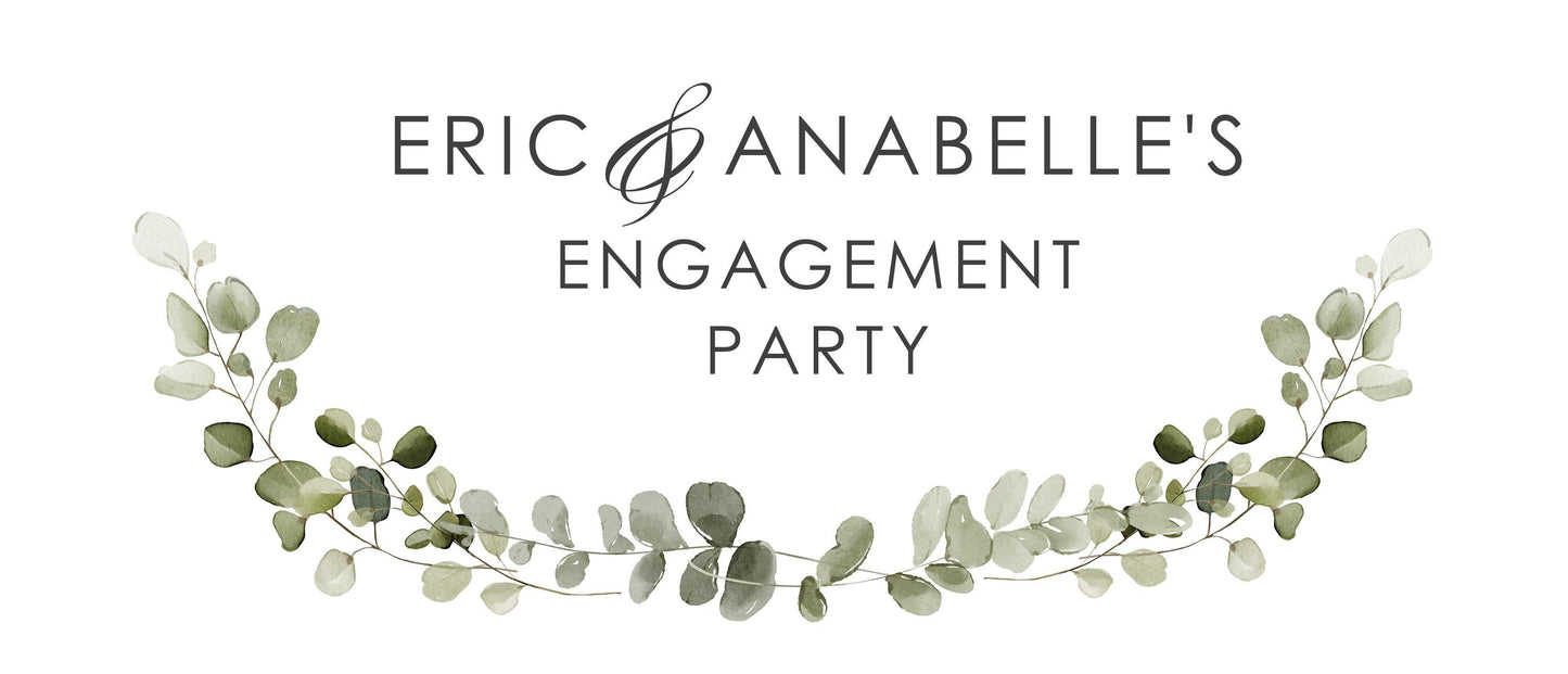 Personalised Engagement Banner – Green Botanical Design