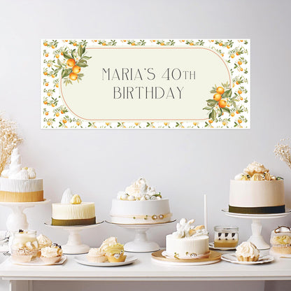 Personalised Mediterranean Oranges Birthday Banner