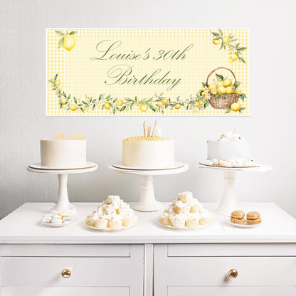 Personalised Lemon Birthday Banner – Italian Theme Party Décor