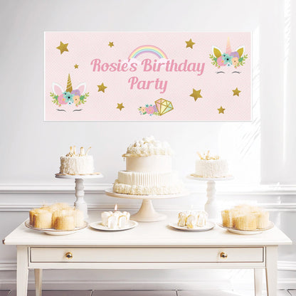 Personalised Unicorn Birthday Banner