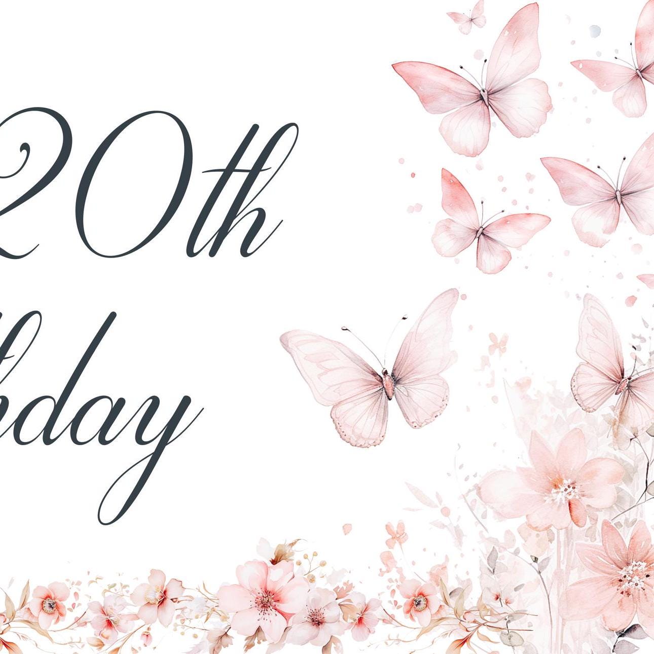 Personalised Butterfly and Blossom Birthday Banner