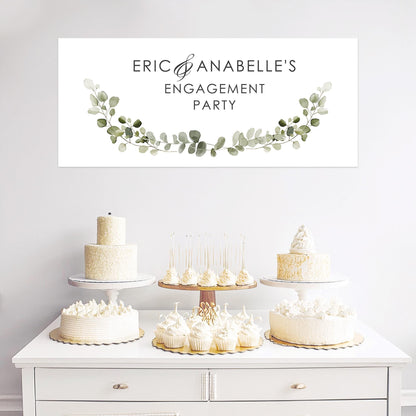 Personalised Engagement Banner – Green Botanical Design