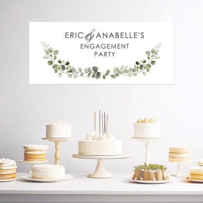 Personalised Engagement Banner – Green Botanical Design