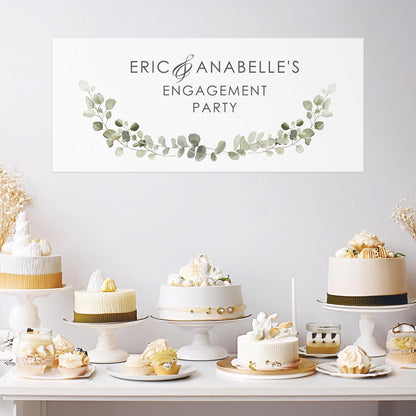 Personalised Engagement Banner – Green Botanical Design