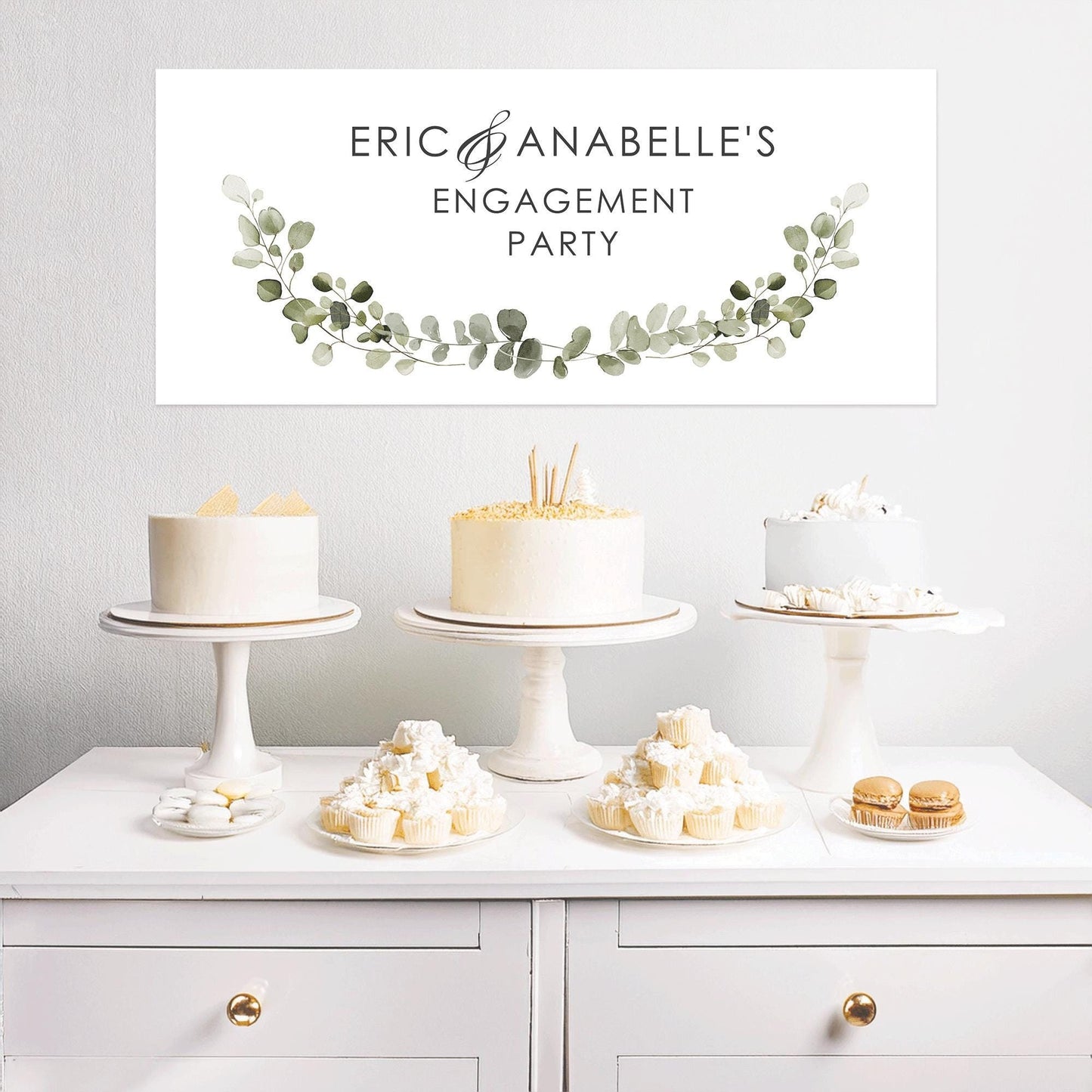 Personalised Engagement Banner – Green Botanical Design
