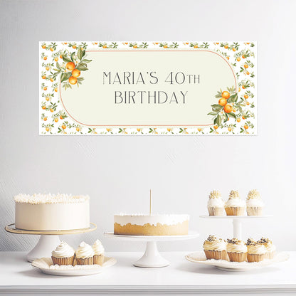 Personalised Mediterranean Oranges Birthday Banner