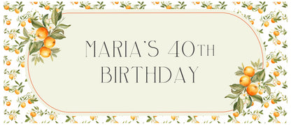 Personalised Mediterranean Oranges Birthday Banner