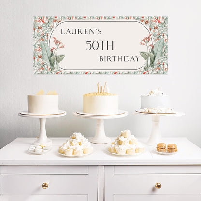 Personalised Tropical Birthday Banner – Party Décor