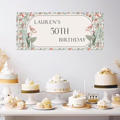 Personalised Tropical Birthday Banner – Party Décor