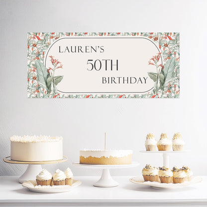 Personalised Tropical Birthday Banner – Party Décor