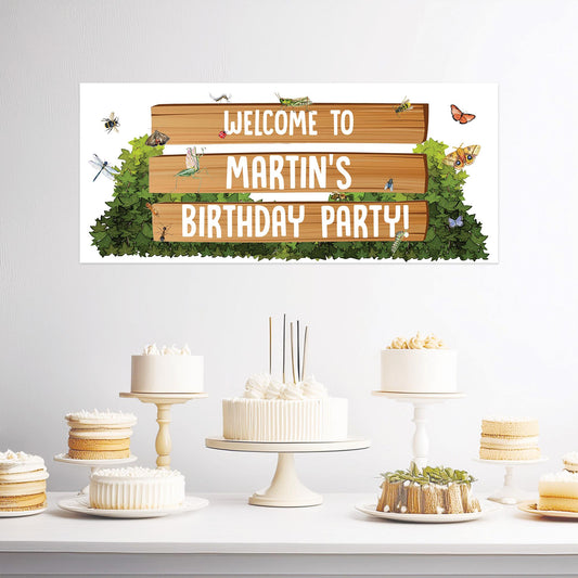 Birthday party decorative wildlife banner