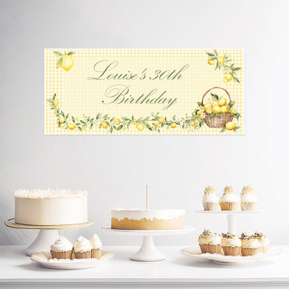 Personalised Lemon Birthday Banner – Italian Theme Party Décor