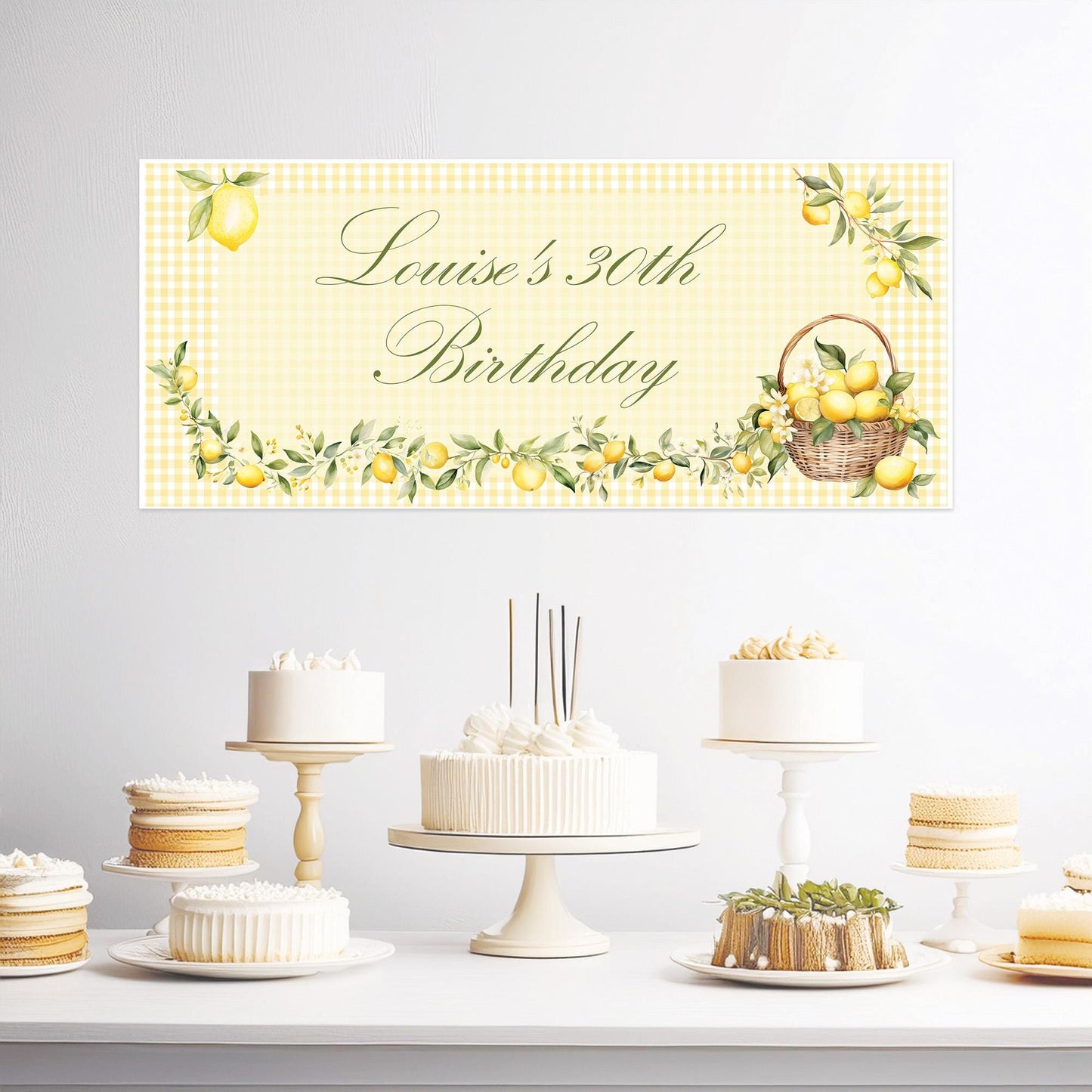 Personalised Lemon Birthday Banner – Italian Theme Party Décor