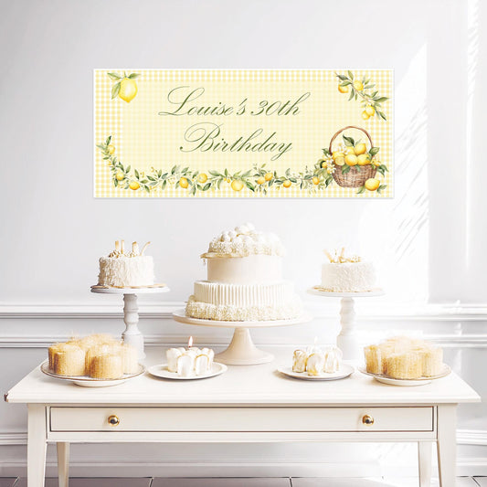 Personalised Lemon Birthday Banner – Italian Theme Party Décor