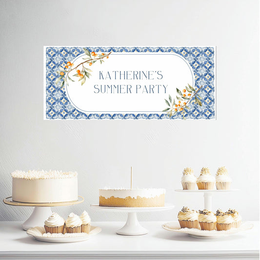 Personalised Mediterranean‑Themed Birthday Banner